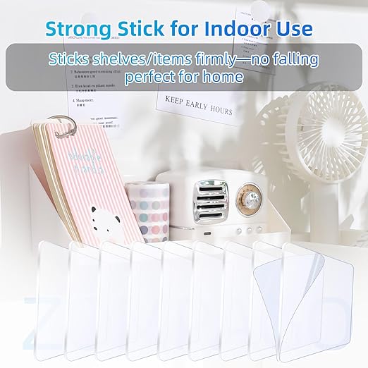 10PCS Premium Double Sided Mounting Squares Clear Tape,Heavy Duty Adhesive Pads for Pictures,Poster Hanging Strips - Strong Sticky Tack,Waterproof Adhesive for Shower,Wall Patch,Sticky Pads
