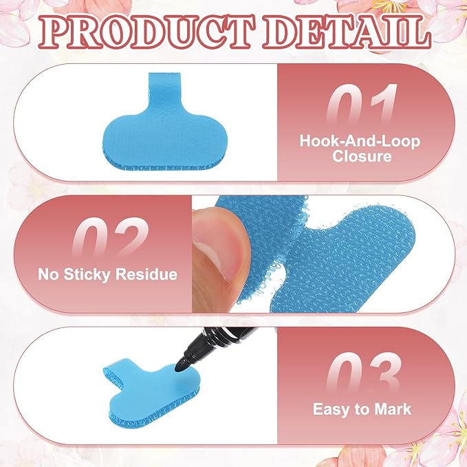 PATIKIL 2.4 x 1.5 Inch Cable Labels, 32 Pcs Electronic Cable Identification Tags Nylon Write on Wire Labels Oval Cord Tags Labeling for Electronics Management Organization, Sky Blue