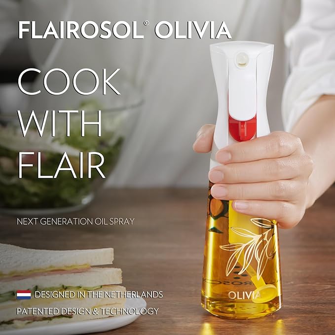 OLIVIA 130ML and 200ML Oil Sprayer for Cooking, Glass Olive Oil Sprayer