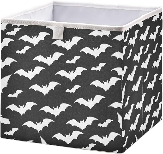 Bolaz Bat Pattern Closet Organizers Storage Cubes Storage Bins Shelf Baskets Containers for Home Room Office,Rectangle