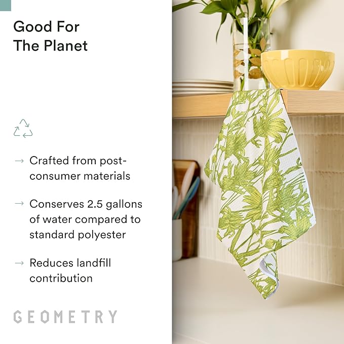 Tea Towels – Spring & Summer Collection – Quick-Dry, Ultra-Absorbent, Reusable Microfiber Kitchen Towels for Drying & Cleaning - Golden Botanica - 1 Pack