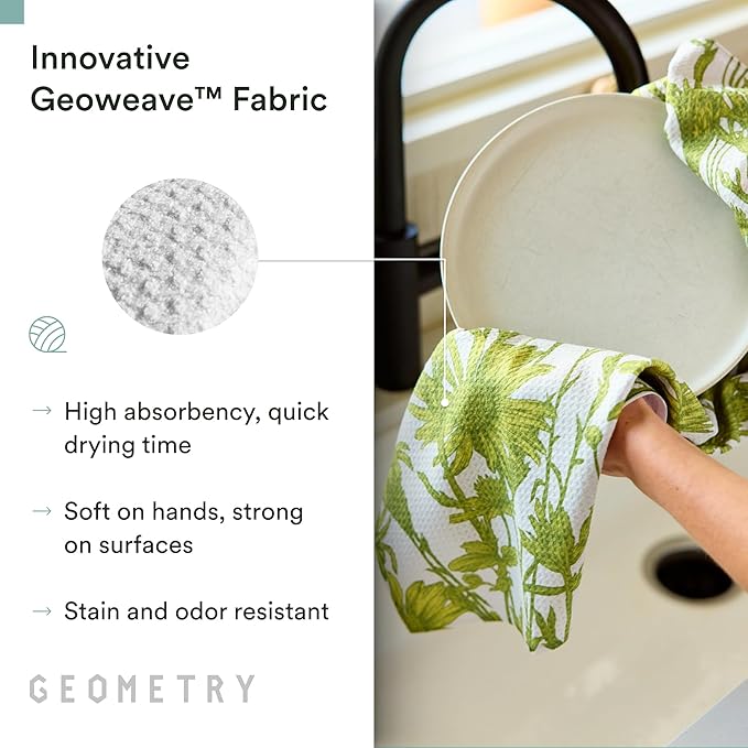 Tea Towels – Spring & Summer Collection – Quick-Dry, Ultra-Absorbent, Reusable Microfiber Kitchen Towels for Drying & Cleaning - Golden Botanica - 1 Pack