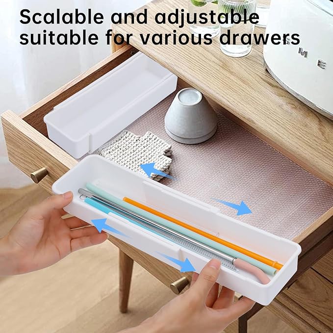 Expandable Straw Organizer Drawer for Cabinet,Reusable Extra Long Straw Drawer Organizer Fits for 60oz Stanley Long Straw