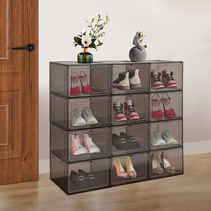 Shoe Showcase,Acrylic Shoe Display Case,Shoe Box,Shoe Boxes Stackable,Sneaker Display Case,Shoe Collection Display,Large Shoe Storage Boxes Organizers for Closet,Drawer Organize Unit,for Clothes