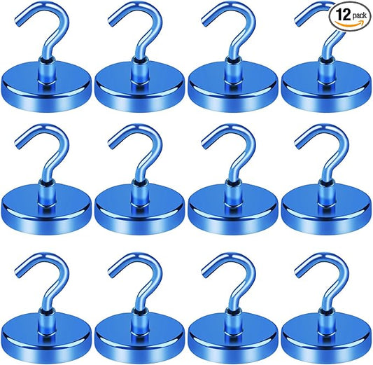 LOVIMAG Magnetic Hooks for Cruise Cabins, 120LBS Cruise Essentials Must Haves, Cruise Magnets, Magnetic Key Holder, Strong Magnetic Hooks for Hanging, Fridge, Grill -12 Pack