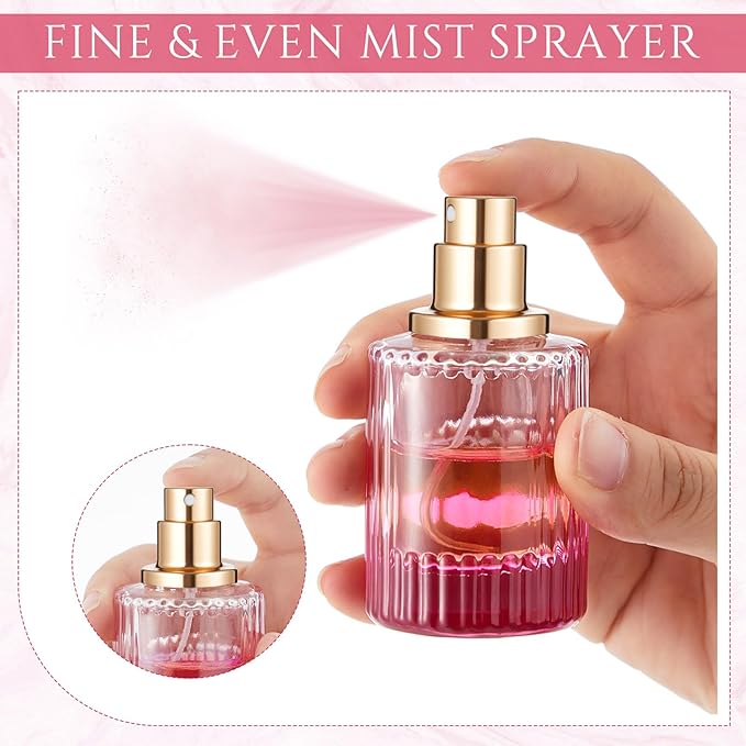 12 Pcs 30 ml Perfume Cologne Bottles Empty Refillable Travel Glass Chic Empty Perfume Spray Bottles Decorative Set for Men Women Portable Dispenser Fragrance Container Set