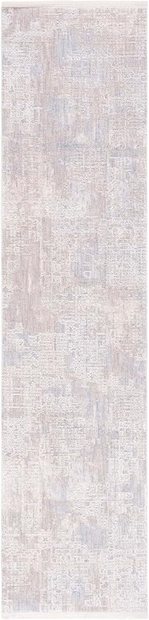 SAFAVIEH Marmara Collection Runner Rug - 2' x 8', Grey & Beige Blue, Modern Design, Non-Shedding & Easy Care, Ideal for High Traffic Areas in Living Room, Bedroom (MRM314F)