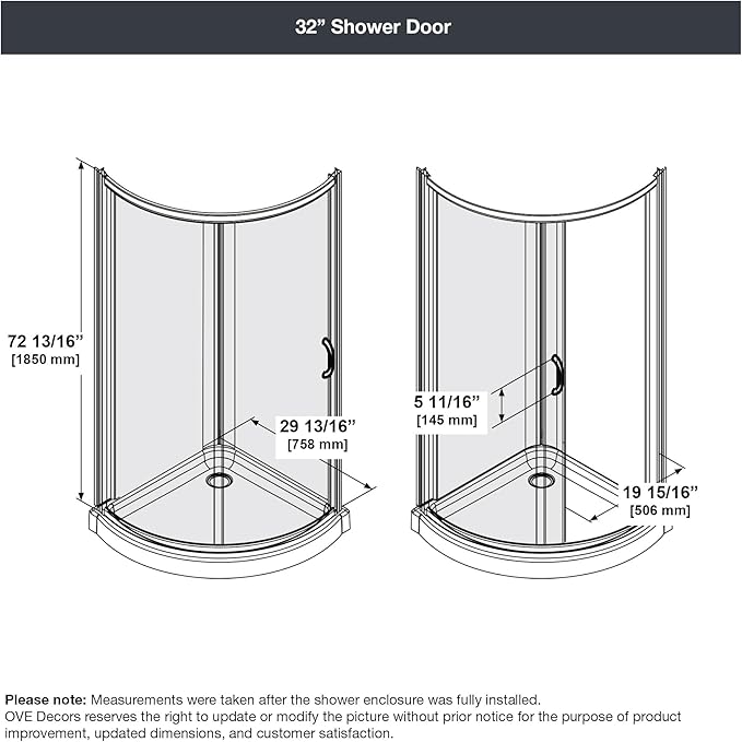 OVE Decors Breeze 32 in. Corner Shower Clear Sliding Door with Included Base in Black Finish