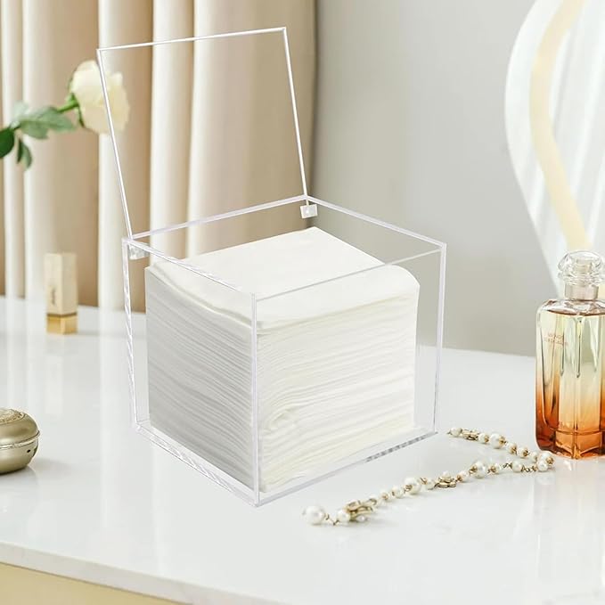 KissYou Acrylic Box 2 Packs Coffee Pod Holder Organizers Storage Contanier Clear Box for Easter Transparent Case Square Container