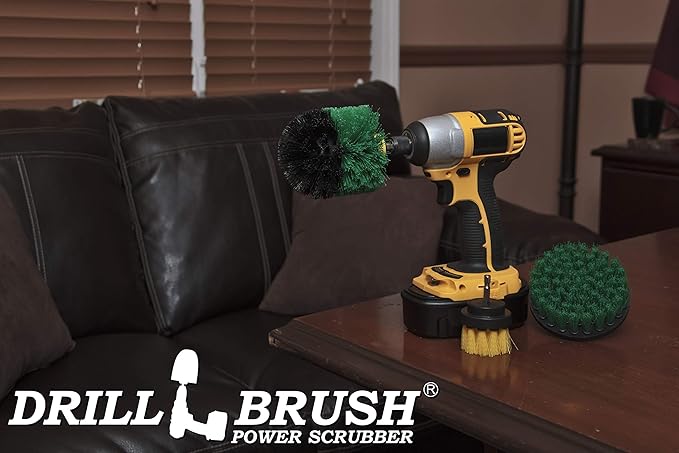 3 Rotary Power Scrub Brushes for Tile, Grout, Shower, Tub, Sink Hard Water Stains