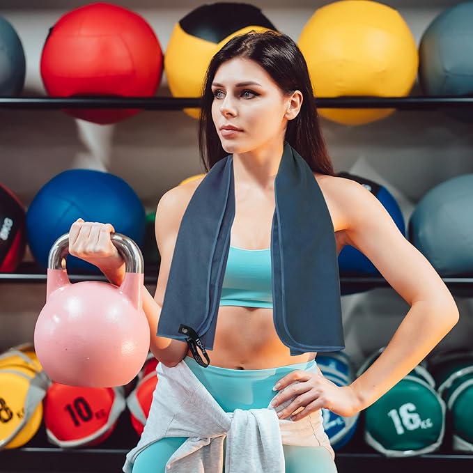 Microfiber Travel Sports Towel-Quick Dry Towel, Soft Lightweight Microfiber Camping Towel Absorbent Compact Travel Towel for Camping Gym Beach Bath Yoga Swimming Backpacking (M:40''x20''-Nblue)