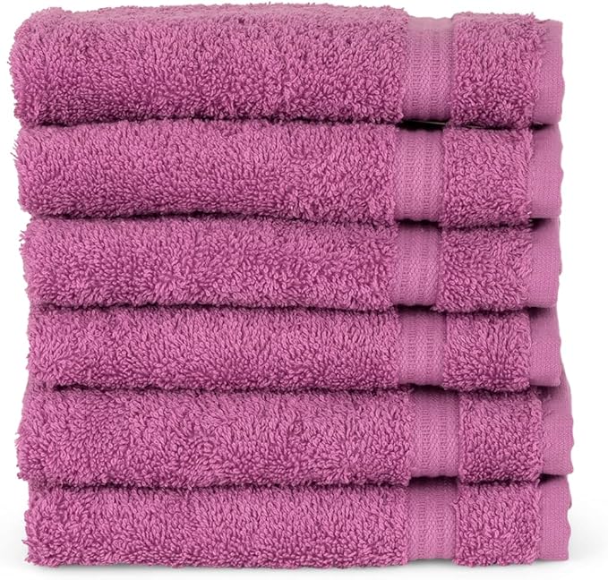 TowelSelections Soft and Absorbent Towels Cotton for Bathroom Hotel Shower Spa Gym, 4 Washcloths Crocus