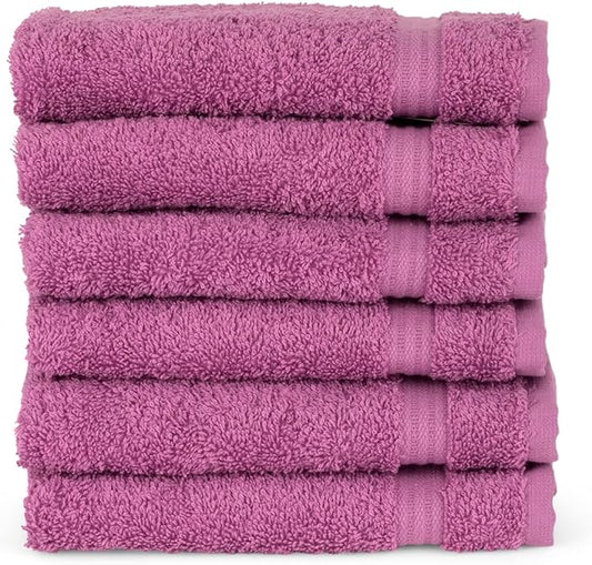 TowelSelections Soft and Absorbent Towels Cotton for Bathroom Hotel Shower Spa Gym, 4 Washcloths Crocus