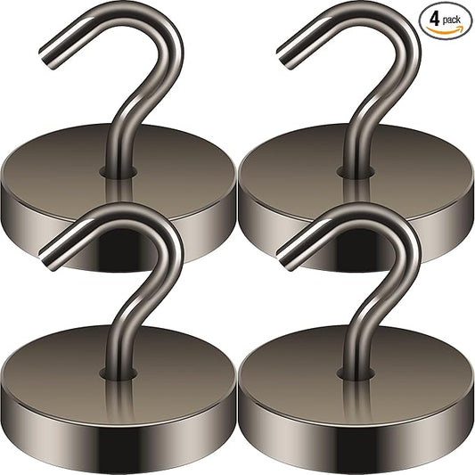Neosmuk Magnetic Hooks, Cruise Ship Essentials, 10lb+ Heavy Duty Magnetic Hooks for Cruise Cabins, Refrigerator, Grill, Hanging, and Travel | Extra Strong Must-Haves Magnet Hook,Brown