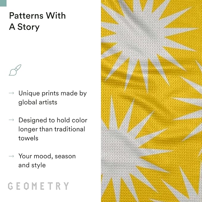 Spring Kitchen Towels - Quick Dry Microfiber Cloth Spring & Summer Dish Towels for Kitchen Drying - Premium Quick Dry Towel - Sunny Star, 18" x 30" - 1-Pack
