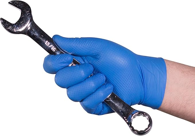 GLOVEWORKS HD Royal Blue Nitrile Industrial Disposable Gloves, 6 Mil, Latex & Powder-Free, Food-Safe, Raised Diamond Texture