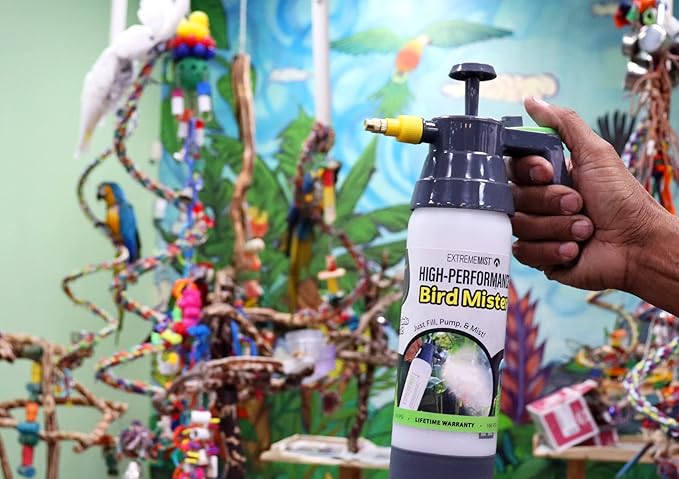 ExtremeMist® Bird & Aviary Care Starter Kit 20oz + 32oz Continuous Pressurized Mist Spray Bottles for Bird Bathing, Cooling & Cage Cleaning — Gentle Parrot, Finch & Aviary Mist Sprayer Set