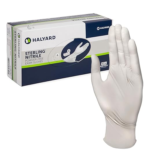 STERLING Nitrile Exam Gloves, Non-Sterile, Powder-Free, 3.8 mil, 9.5 Inches, Gray, Small, 45269 (Box of 100)
