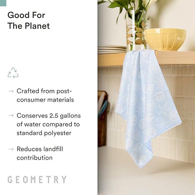 Tea Towels – Spring & Summer Collection – Quick-Dry, Ultra-Absorbent, Reusable Microfiber Kitchen Towels for Drying & Cleaning - Lobster Bay - 2 Pack