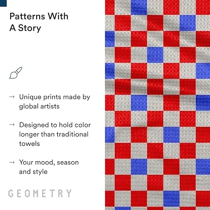Kitchen Towels - Quick Dry, Absorbent Microfiber Dish Towels for 4th of July, Memorial Day, Veterans Day, and Holiday Decor - Red, White, and Blue- Patriot Picnic