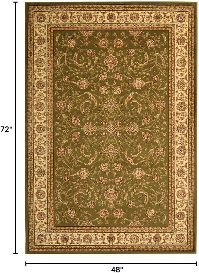 SAFAVIEH Lyndhurst Collection Accent Rug - 4' x 6', Sage & Ivory, Traditional Oriental Design, Non-Shedding & Easy Care, Ideal for High Traffic Areas in Entryway, Living Room, Bedroom (LNH219B)