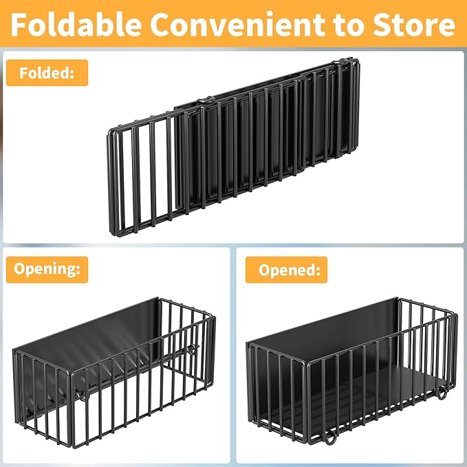 2 Pack Heavy-Duty Magnetic Basket for Fridge, 10lbs Capacity, Foldable Organizer Basket with 4.3" Enhanced Height for Large Bottles or Heavy Items, Spices, Kitchen(2 Pack)