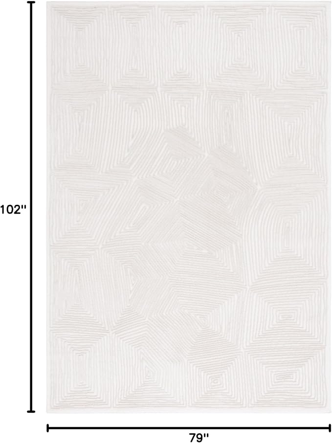 SAFAVIEH Prestige Collection Area Rug - 6' x 9', Ivory & Beige, Non-Shedding & Easy Care, Ideal for High Traffic Areas in Living Room, Bedroom, Dining (PTE120A-6)