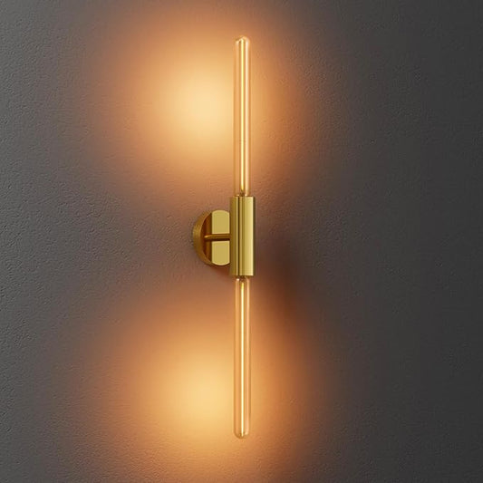 ALAMPEVER Wall Sconce with T10 Bulbs, Modern Bathroom Wall Sconces, Clean Lines Design, Dimmable Wall Light for Bedroom, Living Room, Hallway, Entryway, Café, and Bar