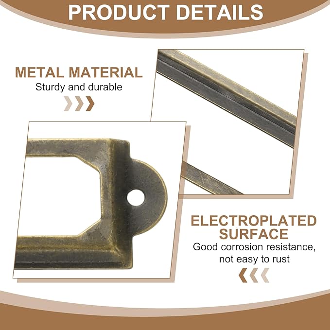 PATIKIL 60x24mm Metal Label Holders, 30 PCS Label Name Card Tag Frames with Screws for Office Library File Cabinets Shelves Wood Drawers Fabric Bins, Bronze
