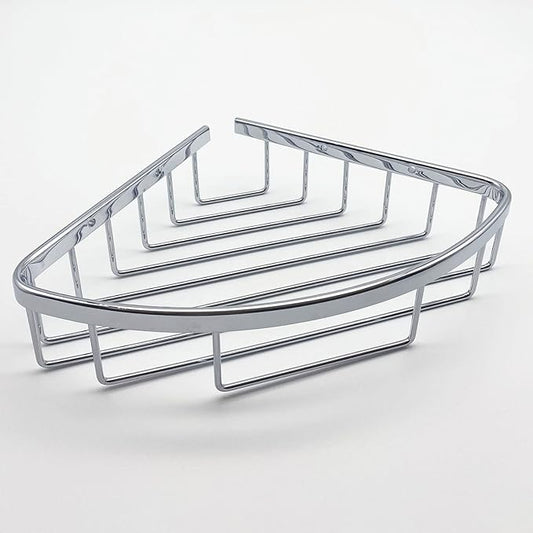 Classic Shower Corner Basket For Bathroom Shampoo Soap Holder Brass Material Polished Chrome