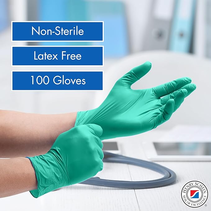 Henry Schein Criterion Chloroprene Exam Gloves - Non-Sterile, Chemical Resistant, Latex-Free, Ambidextrous, Textured Fingers