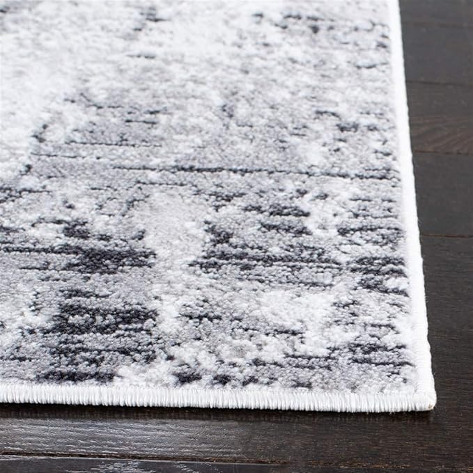 SAFAVIEH Amelia Collection Accent Rug - 3' x 5', Grey & Ivory, Modern Abstract Design, Non-Shedding & Easy Care, Ideal for High Traffic Areas in Entryway, Living Room, Bedroom (ALA705G)