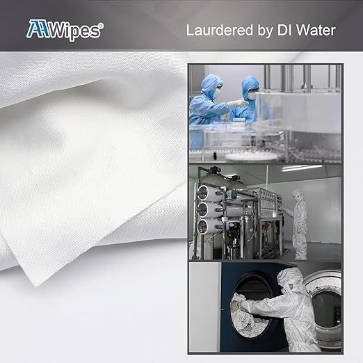 AAwipes Superfine Microfiber Wipes Knitted Cleanroom 9"x9" (100 Pcs/Bag, 200gsm, Polyester) Upgraded Lint Free Cloths for Fiber Optics, Laser Sealed Edge Class 100 Cloths (MF20009)