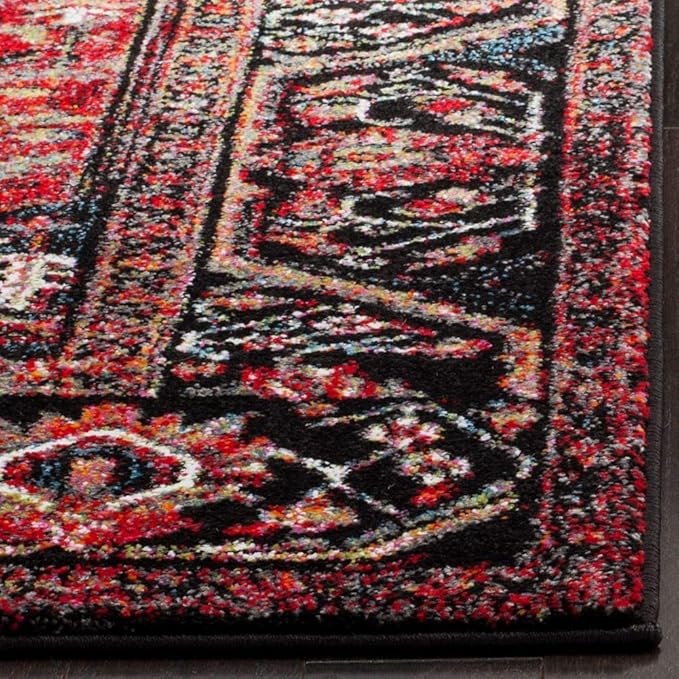 SAFAVIEH Vintage Hamadan Collection Area Rug - 11' Square, Red & Multi, Oriental Traditional Persian Design, Non-Shedding & Easy Care, Ideal for High Traffic Areas in Living Room, Bedroom (VTH215A)