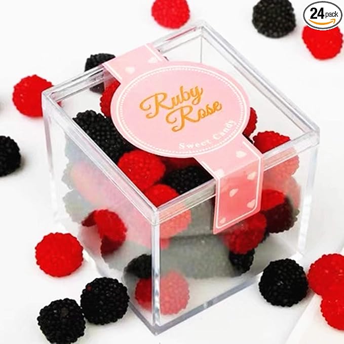 KissYou Acrylic Box Small Clear Display Box Plastic Square Cube Jewelry Storage Contanier Wedding Easter Party Decorative Boxes