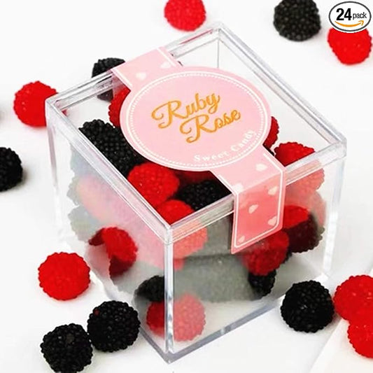 KissYou Acrylic Box Small Clear Display Box Plastic Square Cube Jewelry Storage Contanier Wedding Easter Party Decorative Boxes