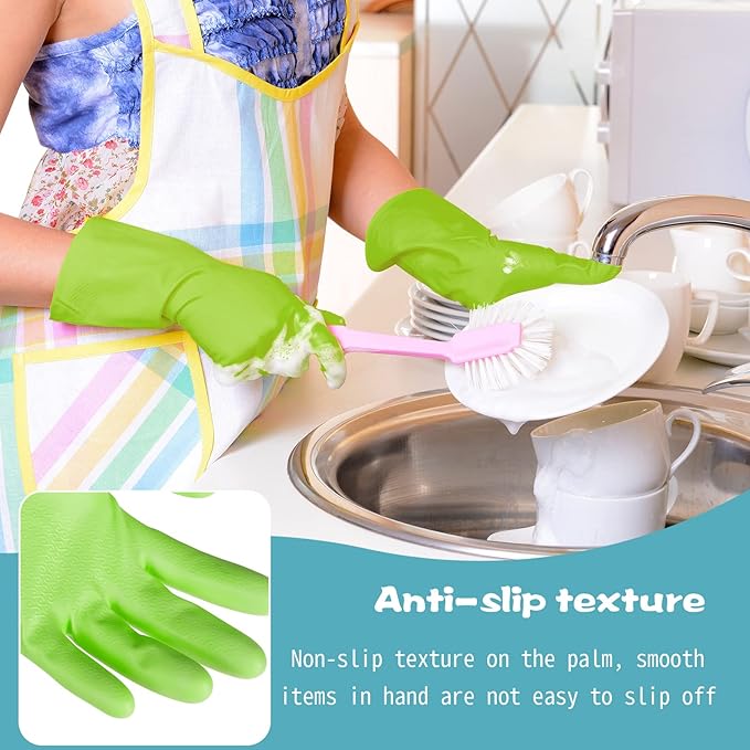 Rubber Reusable Gloves Long Household Dishwashing Gloves Kitchen Cleaning for Dishes Clean Gardening