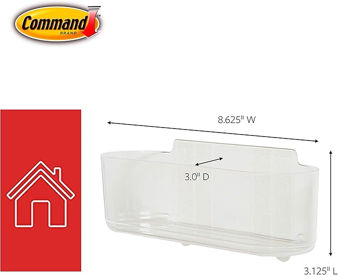 Command Large Caddy, Organize Damage-Free, 1 caddy, 4 strips (HOM-15)