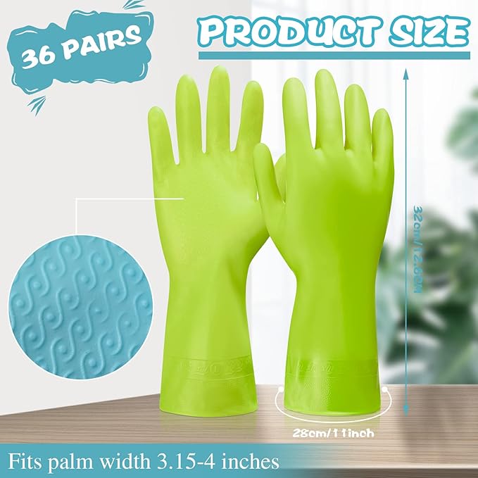 Rubber Reusable Gloves Long Household Dishwashing Gloves Kitchen Cleaning for Dishes Clean Gardening