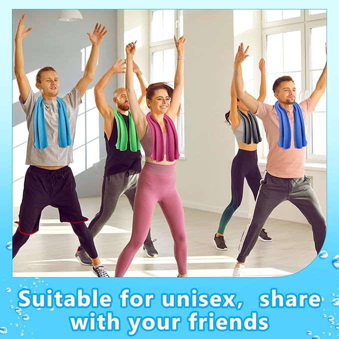 60 Pack Cooling Towels,40"x12" Ice Breathable Soft Chilly Sweat Rag Microfiber Workout Rags for Gym Cooling Towels for Neck and Face for Yoga Golf Sport Running (10 Colors)