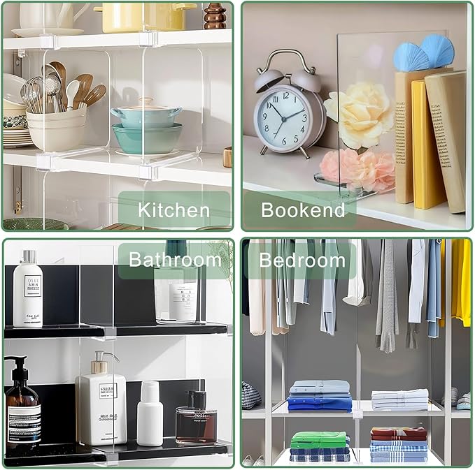 Shelf Dividers for Closet Organization, 12Pcs Closet Purse Organizeder Acrylic Shelf Dividers Purse Closet Organized Closet Dividers for Shelves Clear Shelf Dividers Shelf Separators in Closet (5Pcs)