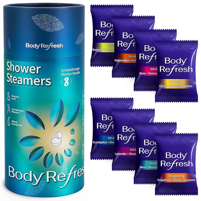 Shower Steamers Aromatherapy 8 Pack - Birthday Gifts for Men Him, Easter Basket Stuffers, Shower Bombs with Natural Esseential Oils for Home Spa Relaxation, Stress Relief, Self Care