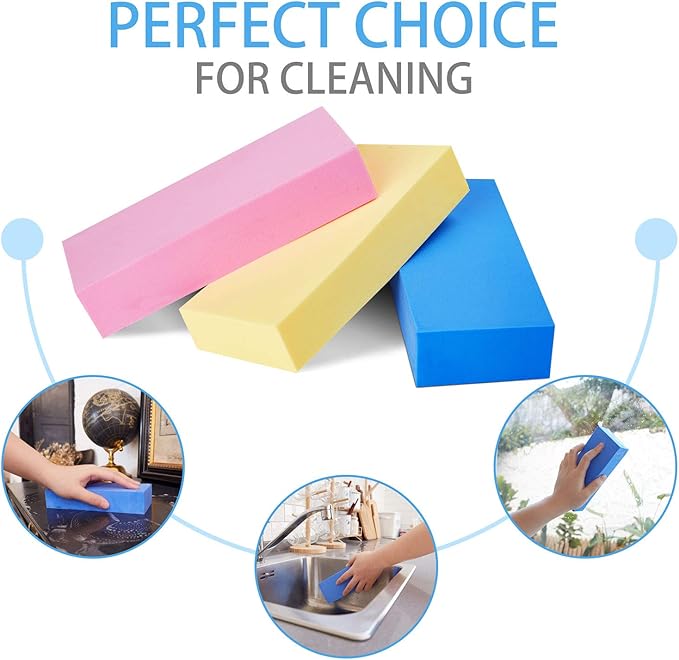 Super Absorbent Water Sponge Durable Stuff PVA Sponge Use in Car Boat Kayak Bathroom After Shower Pick Up Water Like Vacuum All Purpose Kit Cleaning Supples (Multi-Color, 6X)
