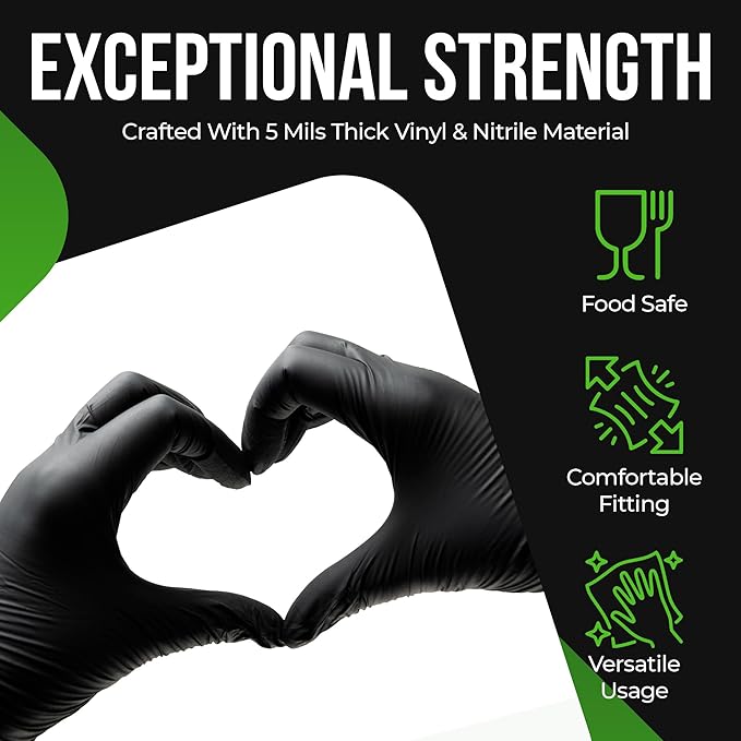 Vinyl Exam Gloves - Disposable & Powder Free Gloves for Hand Protection, Food Safe, Medical Use