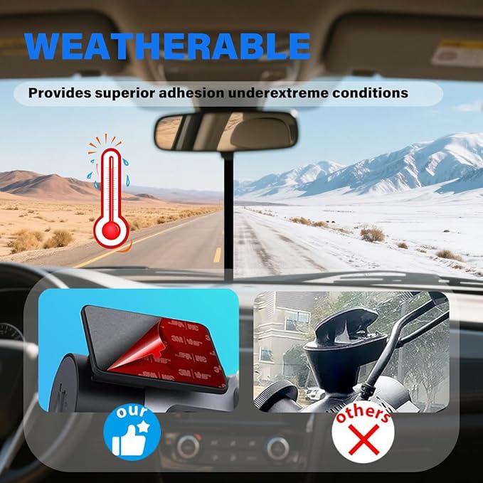 VHB Sticky Adhesive Replacement, (2.84"x1.42") Double Sided Pads Gule for Dashboard/Windshield Suction Cup Phone Holder/Car Magnetic Mount/Ring Holder Base, 2 Adhesion Promoter (Rectangular)