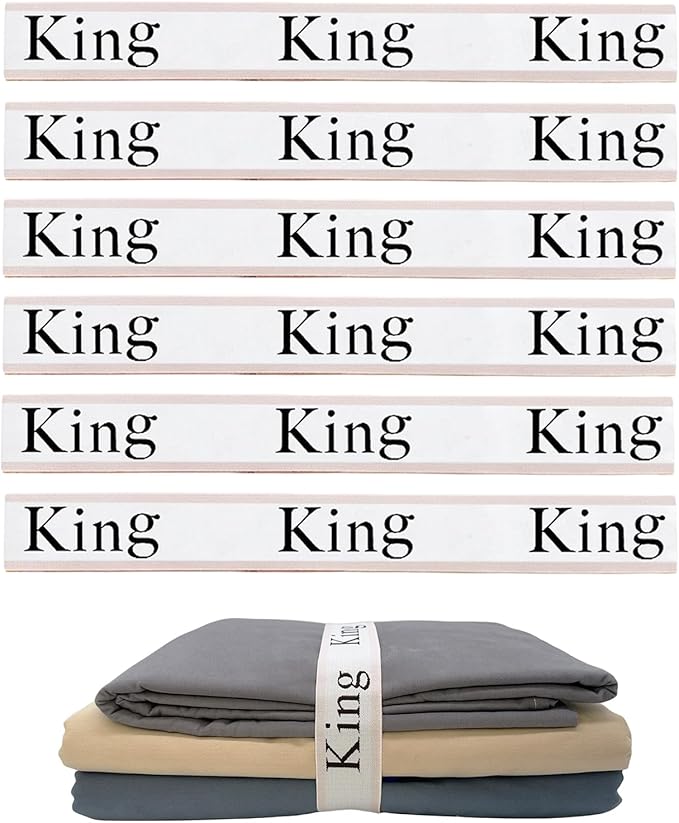6 Pieces Bed Sheet Organizer Bands, Sheet Organizers and Storage Label Bands, Sheets Organizer for Closet, Sheet Label for Bedding, Sheet Keepers Linen Labels Bedding Bands (Pink, 6Pcs King)