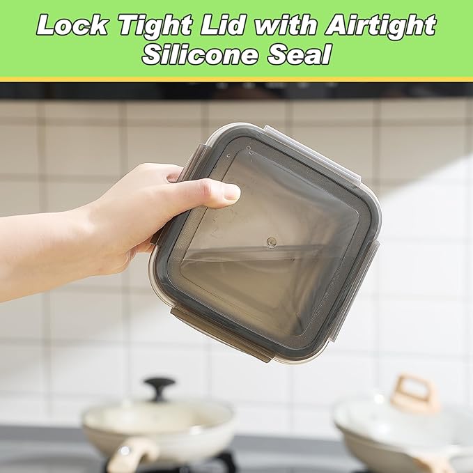 4 Pack Stainless Steel Sandwich Containers with Lids 25.4 oz Metal Food Container for Lunch Boxes with Airtight Silicone Seal for Sandwiches and Snacks(Black)