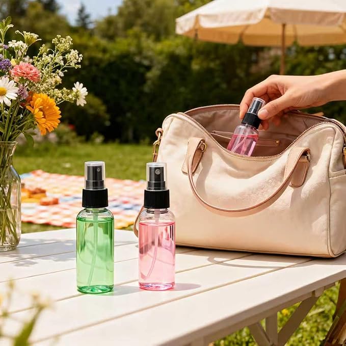 220PCS Mini Clear Spray Bottles Bulk – Fine Mist Empty Travel Containers with Funnels, Refillable Liquid 1oz Plastic Sprayer for Perfume Essential Oils Toner, Pocket Size Makeup Kit