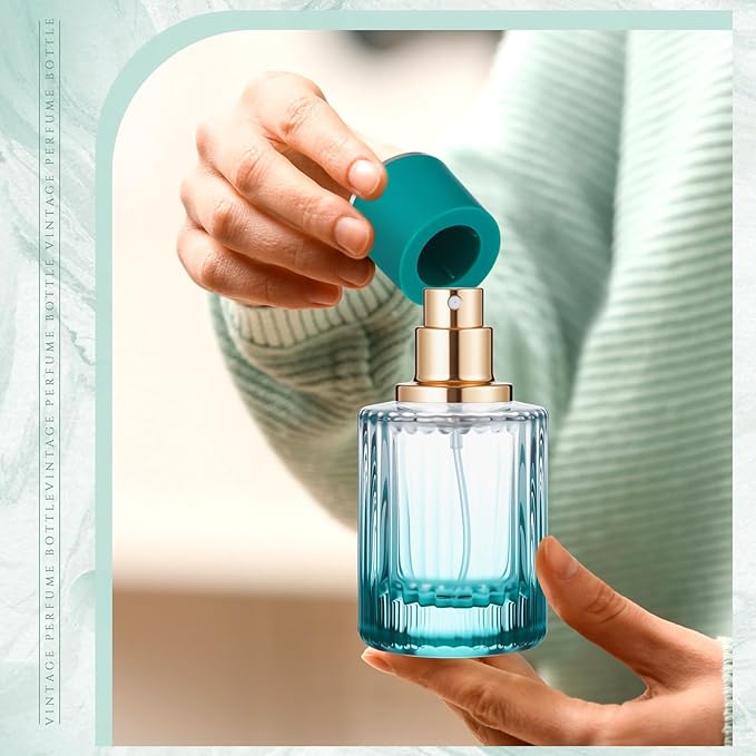 12 Pcs 30 ml Perfume Cologne Bottles Empty Refillable Travel Glass Chic Empty Perfume Spray Bottles Decorative Set for Men Women Portable Dispenser Fragrance Container Set