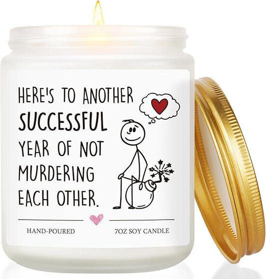 Anniversary Canlde Gifts, Wedding Anniversary Couple Gifts for Men Women Couple Husband Wife Boyfriend Girlfriend Him Her on 15th 10th 1st First Year Scented Candle